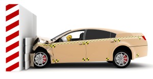 Car Crash with Occupant Weight Sensors and System to Conrol Airbag Deployment