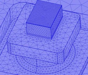 FEA Mesh of MEMS Sense Element and Package