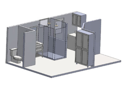 3D Model of Master Bathroom in Split Level