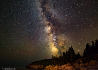 Milky Way Over Otter Cliff in Acadia National Park