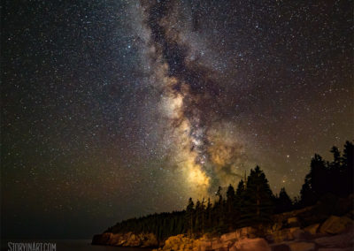 Milky Way Over Otter Cliff in Acadia National Park